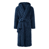 Hoodie Dressing Gown with Self-Tie Waist Belt, CC291181