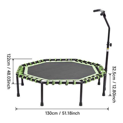 51in Bungee Cords Octagonal Trampoline with Adjustable T-Bar Handle, DM0892