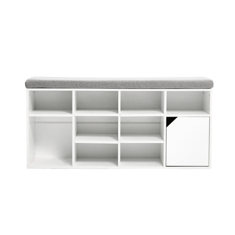 Livingandhome White Padded Shoe Storage Bench, XY0158