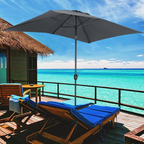 Livingandhome Waterproof Rectangular Parasol for Outdoor with Cross Base, LG0452LG0808