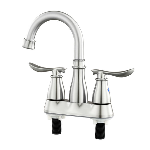 Double Handle Bathroom Sink Faucet with Drainer, MD170030