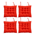 4er-Set Rote Weiche Dicke Sitzkissen 40/40/5 cm mit Bindebändern und Punktsteppung [SITZKISSEN Rot 4er-Set 40/40/5 cm Weich Dick Mit Bindebändern], HT080048(DE)