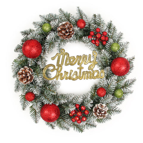 Pre-Lit Front Door Christmas Wreath Decorations, IF070112