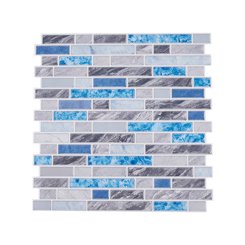 10Pcs Self-Adhesive Wall Tile Stickers with Marble Effect, HF070427