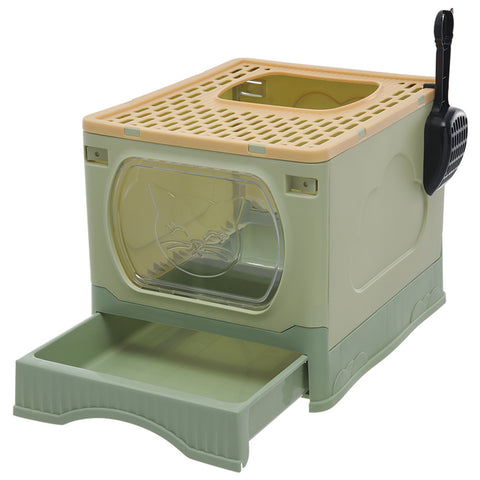 Lifeideas Foldable Cat Litter Box Top Entry Anti-Splashing Cat Toilet, WF0154
