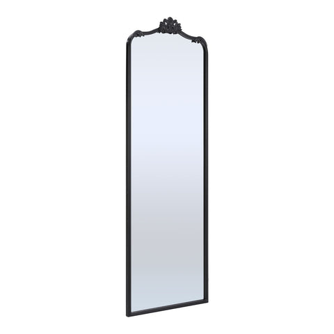 Livingandhome Antique Black Metal Floor Mirror, FI0749