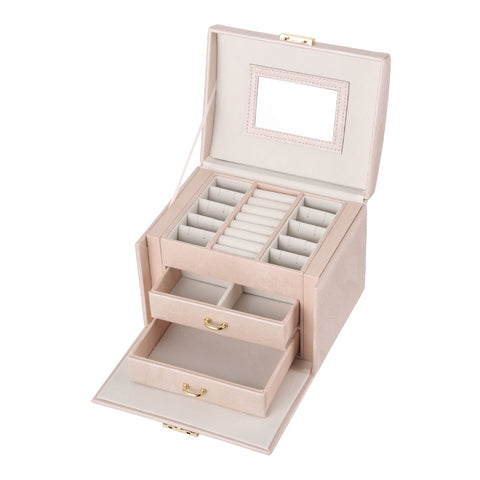 Sheonly Multi-Function Faux Leather Jewellery Storage Box with Drawers, SW0819
