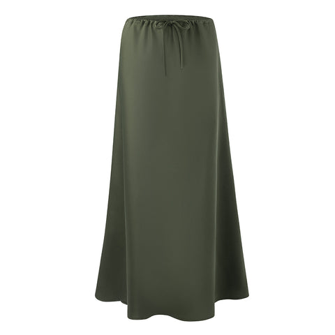 High-waisted A-Line Satin Skirt, CC060507 (Ver.2)
