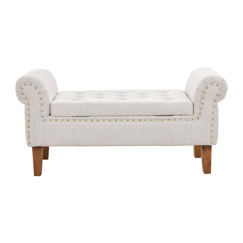 Linen Upholstered Storage Bench, ZH1806 (Ver.2)