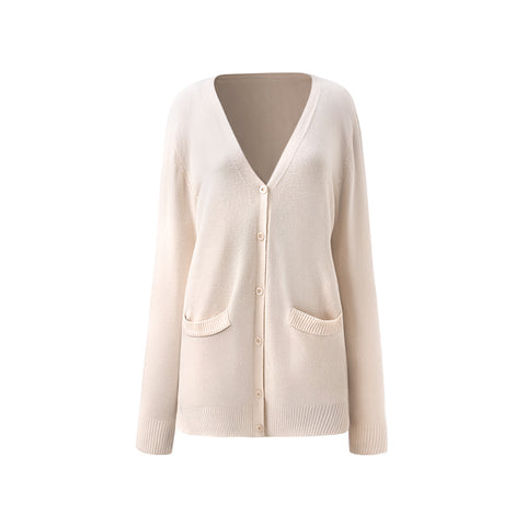 V-Neck Long-Sleeve Knitted Button-Down Cardigan Sweater, CC061503