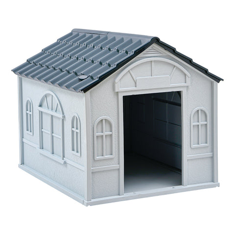 Livingandhome Plastic Dog House Kennel with Steel Door, FI0899