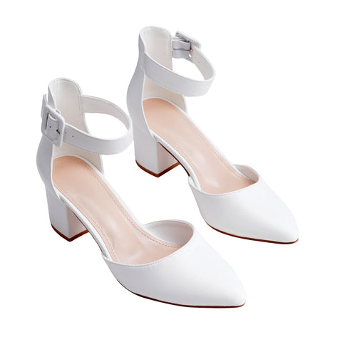 Comfortable Closed Toe Block Heels Pumps, JW0038
