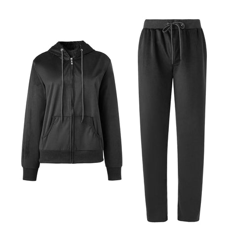 Long Sleeve Zip Up Hooded Tracksuit Set, CC061203