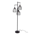 Black Modern Industrial Style 3-head Floor Lamp with Irregular Shade, FI1094