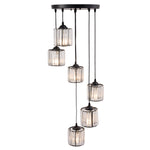 6-Light Crystal Ceiling Pendant Light Fixture, LI040019