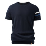 Casual Round Neck T-Shirt with Contrast Sleeve Accent, CC290919 (Ver.2)