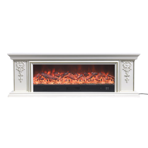 Livingandhome TV Stand Electric Fireplace Adjustable Flame with Remote, PM1513