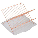 2 Tier Foldable Countertop Dish Drying Rack with Drip Tray, HM320012