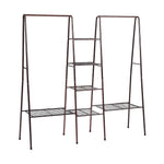 Metal Clothing Rack with 4-Tier Grid Shelves, LY0084