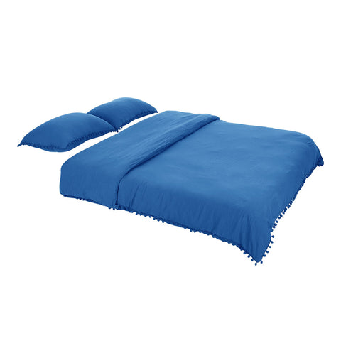 3Pcs King Bedding Solid Duvet Cover with 2 Pillowcase Set, HT390424