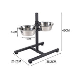 Adjustable Pet Feeder with Two Bowls, CT0696