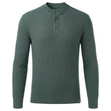 Long-Sleeve Ribbed Knit Henley Sweater, CC291272