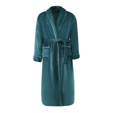 Lapel Collar Flannel Dressing Gown, CC290303