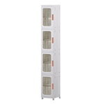 4-Tier Tall Narrow Storage Organizer with Doors and Wheels, LY0186