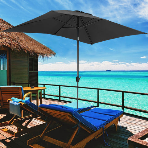 Livingandhome Waterproof Rectangular Parasol for Outdoor with Cross Base, LG0453LG0808