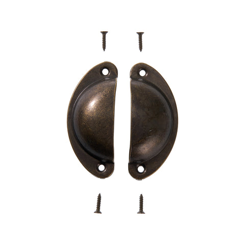 Vintage Shell Cup Furniture Handles Set of 2, ZY0087 (Ver.2)
