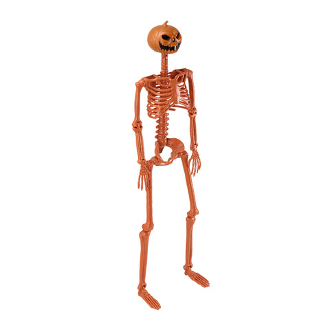 Posable Halloween Pumpkin Skeleton Decoration, IF540101