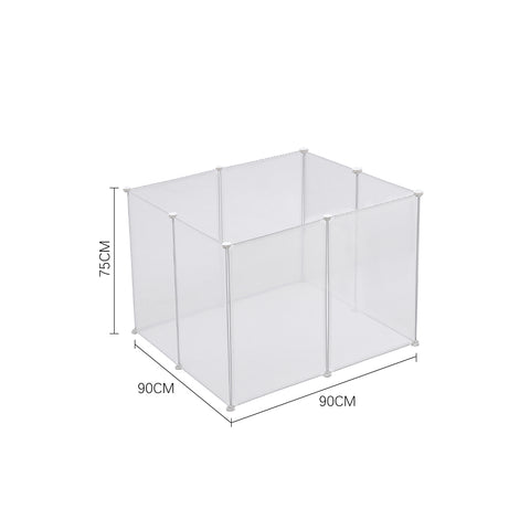 8 Panels Portable Clear Pet Playpen Fence for Outdoor and Indoor Use, CT0645 (Ver.2)