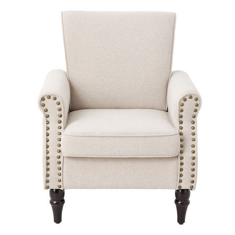 Vintage Upholstered Armchair with Wooden Legs, XY0806