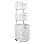 3-Tier Foldable Laundry Baskets with Casters, WZ0277