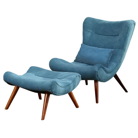 Upholstered Accent Chair with Footstool Set, JM0943