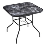 Livingandhome Garden Tempered Glass Marble Coffee Table, LG1251