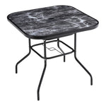 Garden Tempered Glass Square Table with Set of 4 PE Rattan Chairs, LG1251LG0792