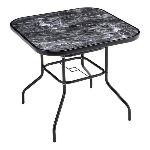 Livingandhome Garden Tempered Glass Marble Coffee Table, LG1251