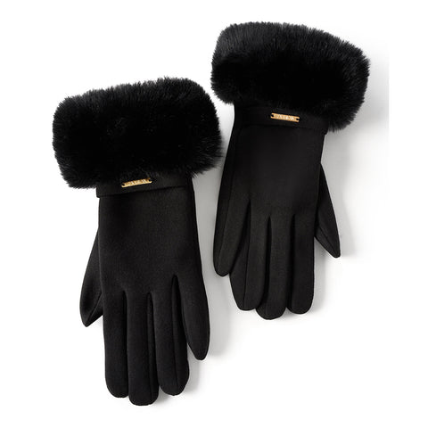 Touchscreen Full Finger Thickened Gloves with Faux Fur Cuffs, CA290123 (Ver.2)