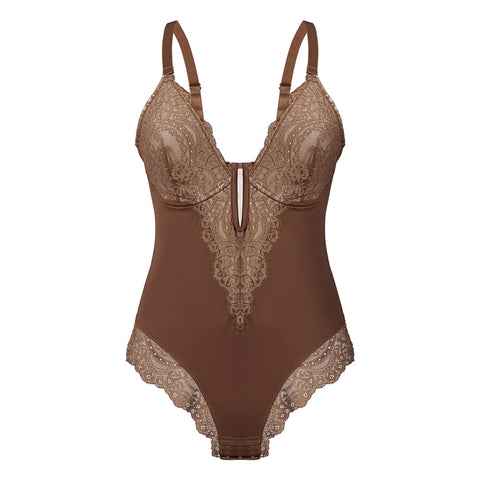 Lace Tummy Control Body Shaper Bodysuit with Adjustable Straps, CC060622 (Ver.2)