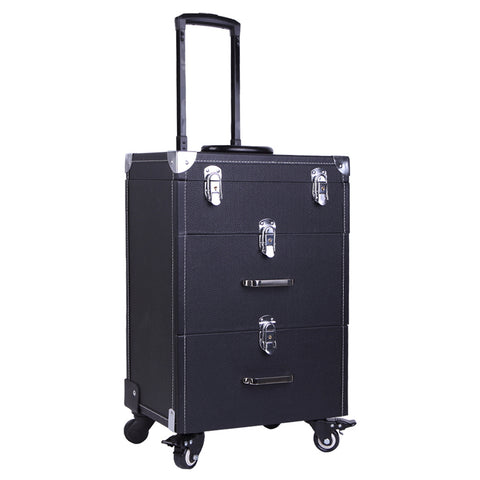 Livingandhome 2 Drawers Portable Cosmetic Makeup Travel Case, HG0340