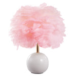 E27 Modern Apricot Pink Feather Lampshade Table Lamp Fixture Decor - Warm Light, SW0918