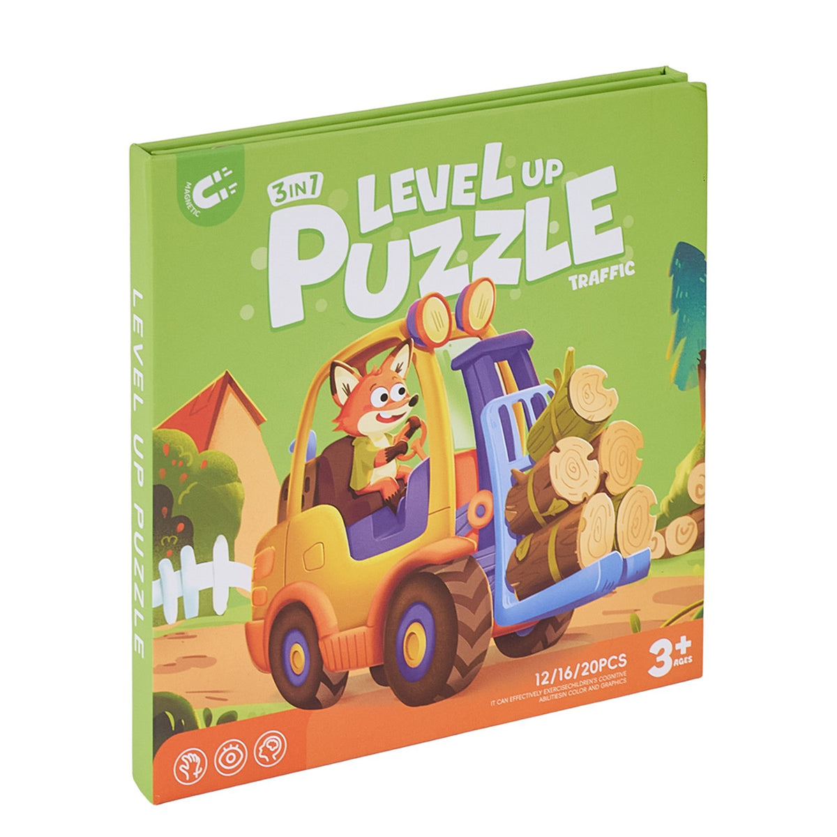 Transport-Themed 3-Stage Progressive Magnetic Jigsaw Puzzle Book, TE38 ...