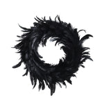 Livingandhome Black Feather Wreath with Lights for Halloween, SW0579