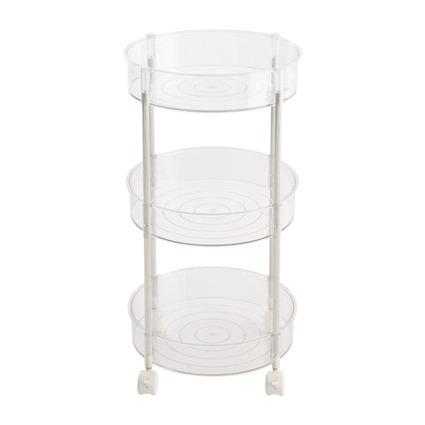 3-Tier Transparent Rolling Storage Cart, HM070228