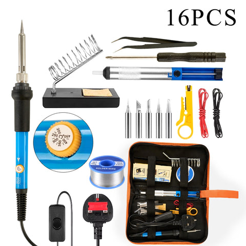 16 in 1 Adjustable Temperature Electric Soldering Iron Kit, GT140048