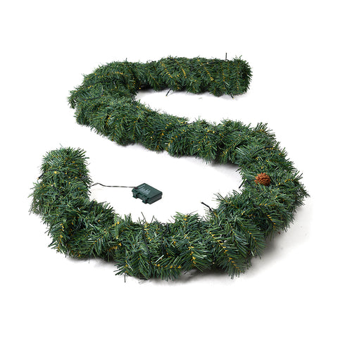 2.7m Pre-lit Artificial Christmas Garland Decorations with LED Lights, IF070157