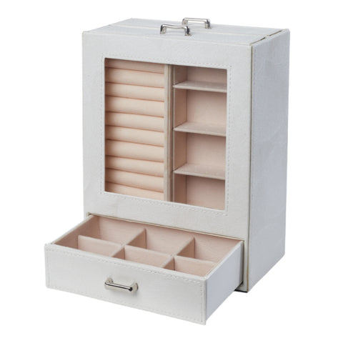 Sheonly Free Standing Faux Leather Jewellery Box with Drawer, SW0821