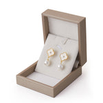 Floral Pearl Drop Earrings, CA290060 (Ver.2)
