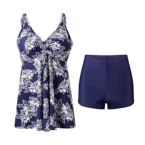 Two Piece Tankini Swimsuit with Double Shoulder Straps, CC060090 (Ver.2)